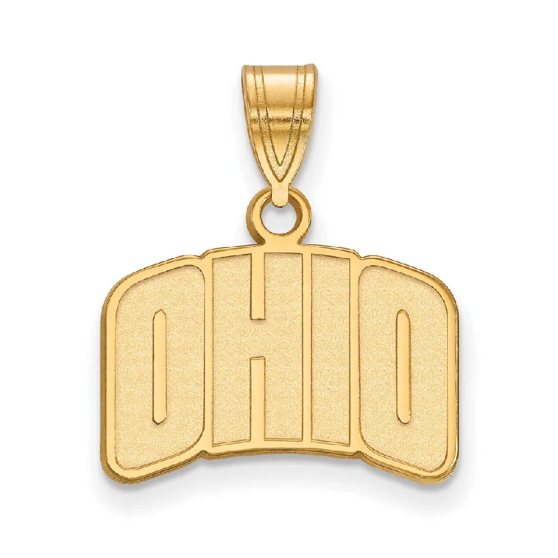 Ruby - studded pendants for a bold and vibrant statement​ 14k Gold Plated Silver Ohio U Small Pendant
