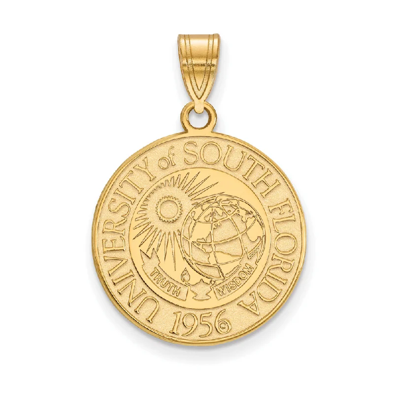Titanium pendants known for their durability and lightweight nature 14k Gold Plated Silver South Florida Large Crest Pendant Titanium pendants known for their durability and lightweight nature 14k Gold Plated Silver South Florida Large Crest Pendant