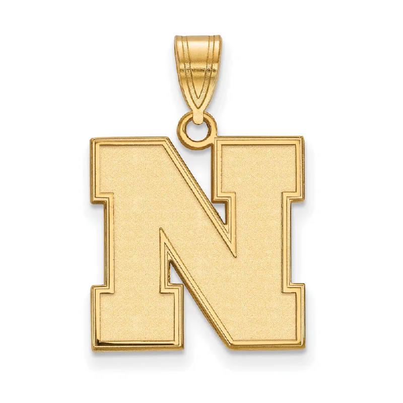Pendant with an adjustable chain length for versatility 14k Gold Plated Silver U. of Nebraska Medium Initial N Pendant Pendant with an adjustable chain length for versatility 14k Gold Plated Silver U. of Nebraska Medium Initial N Pendant