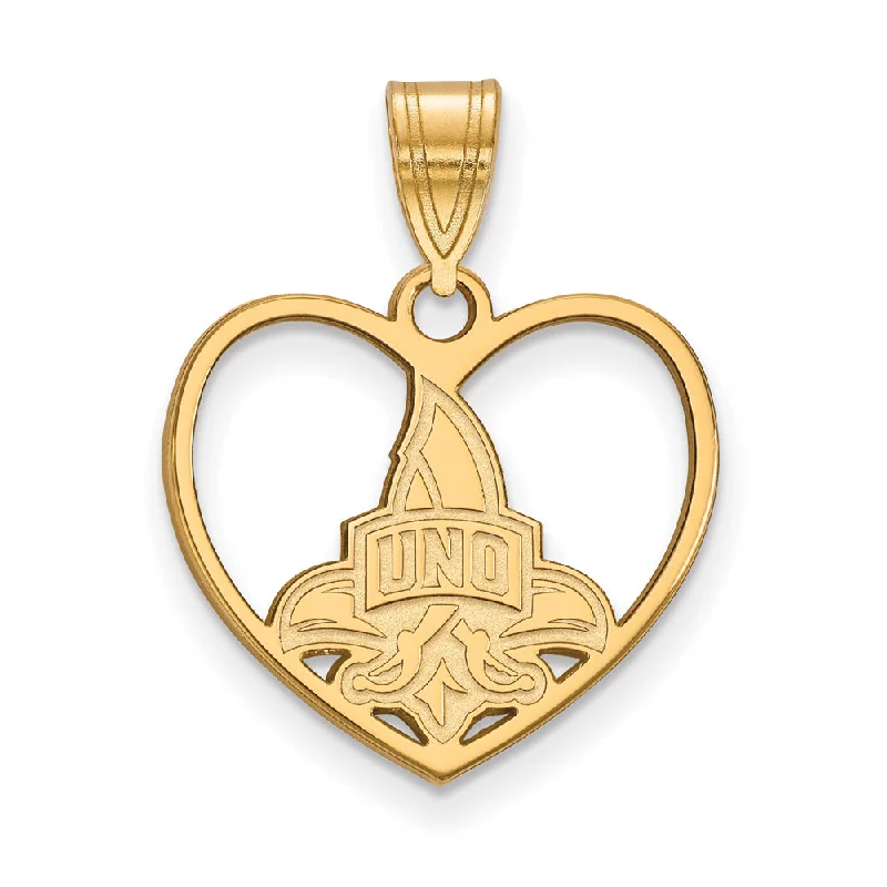 Dragon - themed pendants for those who love mythical creatures 14k Gold Plated Silver U. of New Orleans Heart Pendant Dragon - themed pendants for those who love mythical creatures 14k Gold Plated Silver U. of New Orleans Heart Pendant