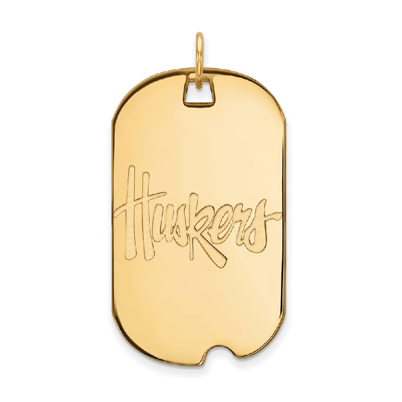 Music - note pendants for music lovers 14k Gold Plated Silver Univ. of Nebraska Large Dog Tag Pendant Music - note pendants for music lovers 14k Gold Plated Silver Univ. of Nebraska Large Dog Tag Pendant