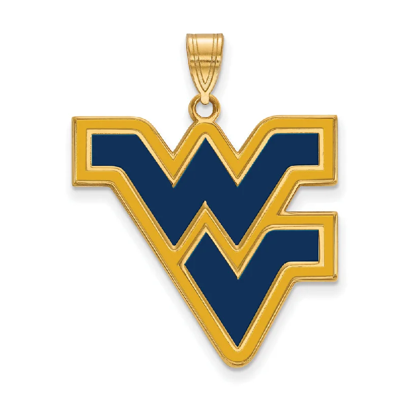 Seashell - designed pendants for a beachy vibe 14k Gold Plated Silver West Virginia U. XL Enamel Logo Pendant Seashell - designed pendants for a beachy vibe 14k Gold Plated Silver West Virginia U. XL Enamel Logo Pendant