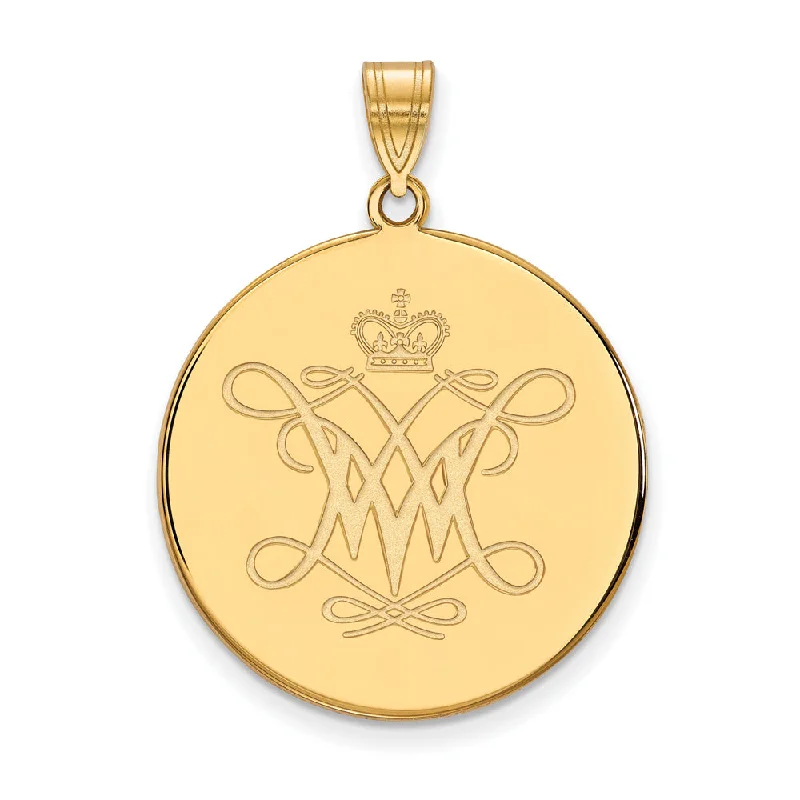 Insect - inspired pendants like butterflies or dragonflies​ 14k Gold Plated Silver William and Mary XL Disc Pendant