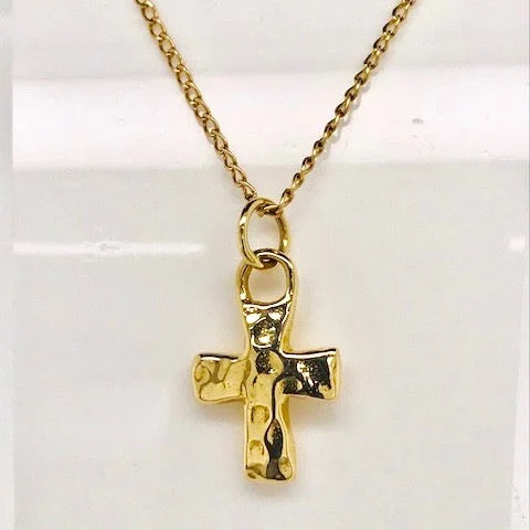 Platinum pendants with a sleek and modern silhouette​ 14k Gold Ripple Cross Pendant