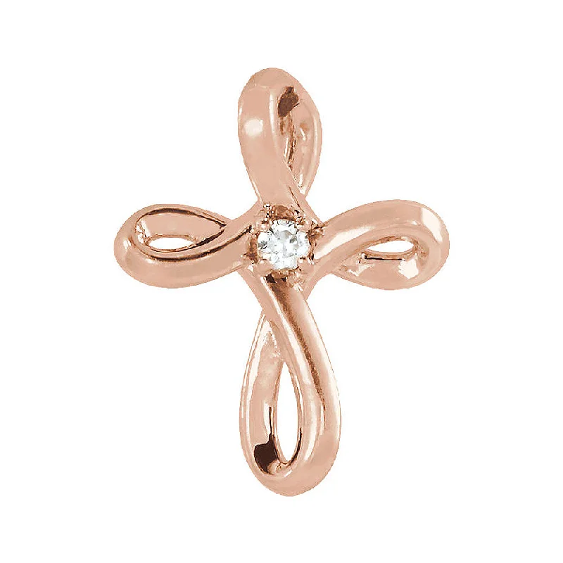 Charm Pendants with Multiple Small Decorative Elements14K Rose Gold 0.02 CT Diamond Infinity Loop Cross Pendant, 10 x 13mm Charm Pendants with Multiple Small Decorative Elements14K Rose Gold 0.02 CT Diamond Infinity Loop Cross Pendant, 10 x 13mm