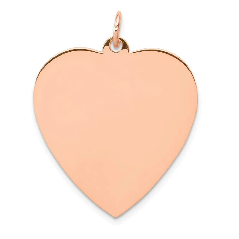 Gemstone - Encrusted Pendants with a Sparkling Centerpiece14k Rose Gold Engravable Heart Disc Pendant, 24mm Gemstone - Encrusted Pendants with a Sparkling Centerpiece14k Rose Gold Engravable Heart Disc Pendant, 24mm