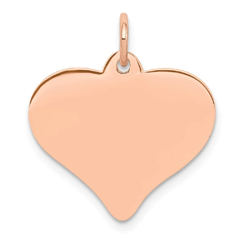 Charm Pendants with Multiple Small Decorative Elements14k Rose Gold Heart Disc Charm or Pendant, 18mm Charm Pendants with Multiple Small Decorative Elements14k Rose Gold Heart Disc Charm or Pendant, 18mm