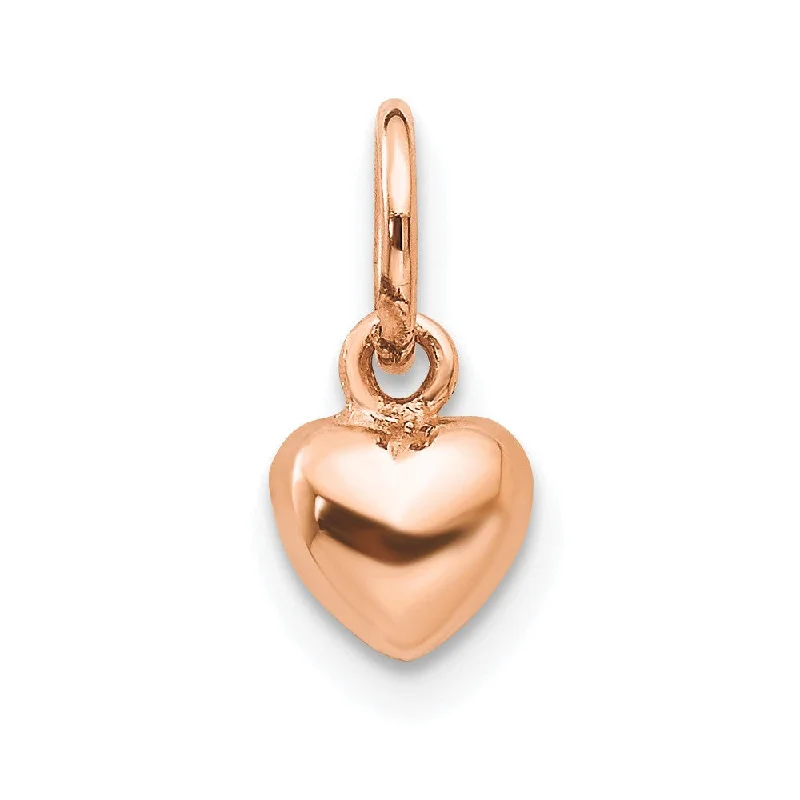 Initial Letter Pendants for a Personalized Touch14k Rose Gold Tiny Puffed Heart Charm, 5mm (3/16 inch) Initial Letter Pendants for a Personalized Touch14k Rose Gold Tiny Puffed Heart Charm, 5mm (3/16 inch)