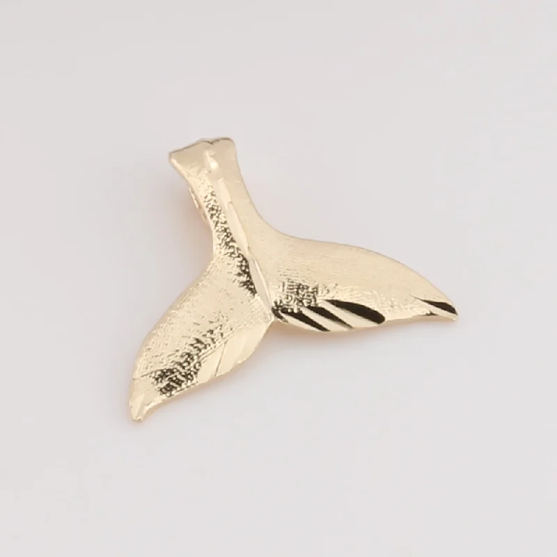 Initial Letter Pendants for a Personalized Touch14K Yellow Gold Whale Tail Pendant (S/M) (Chain Sold Separately)