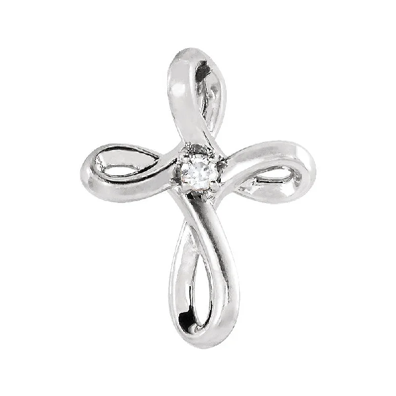Animal - Shaped Pendants in Sterling Silver14K White Gold 0.02 CT Diamond Infinity Loop Cross Pendant, 10 x 13mm Animal - Shaped Pendants in Sterling Silver14K White Gold 0.02 CT Diamond Infinity Loop Cross Pendant, 10 x 13mm