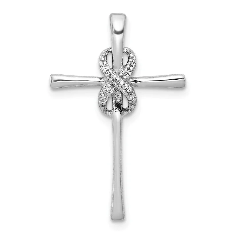 Animal - Shaped Pendants in Sterling Silver14k White Gold 0.04 Ctw Diamond Infinity Cross Slide Pendant, 16x26mm Animal - Shaped Pendants in Sterling Silver14k White Gold 0.04 Ctw Diamond Infinity Cross Slide Pendant, 16x26mm