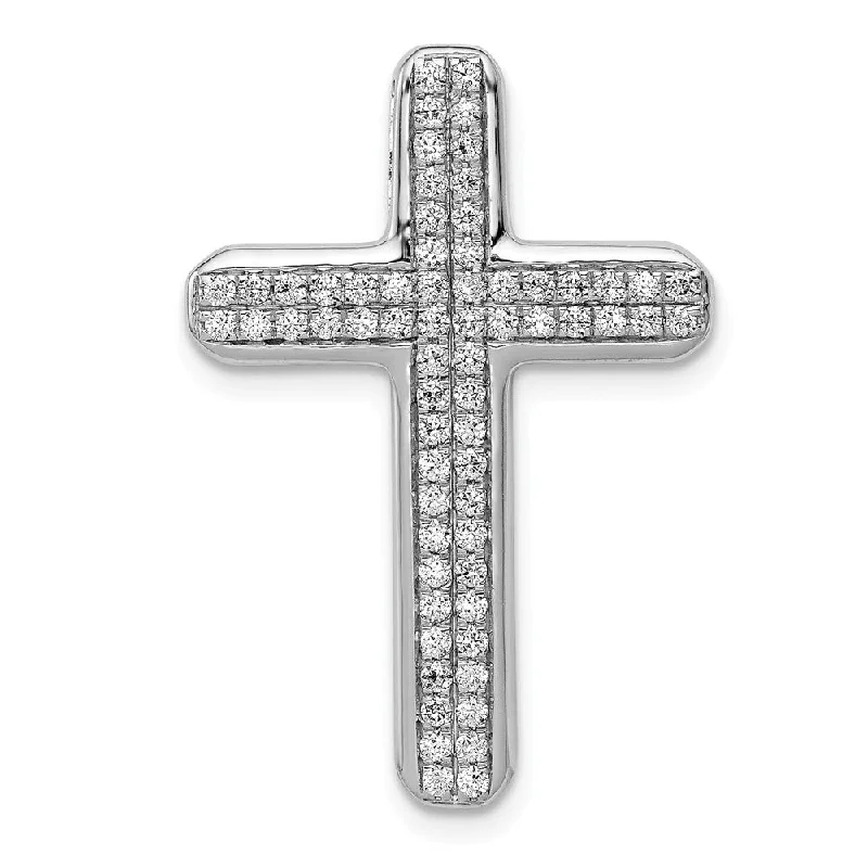 Animal - Shaped Pendants in Sterling Silver14k White Gold 1/2 Ctw Diamond Latin Cross Slide Pendant, 19 x 29mm Animal - Shaped Pendants in Sterling Silver14k White Gold 1/2 Ctw Diamond Latin Cross Slide Pendant, 19 x 29mm