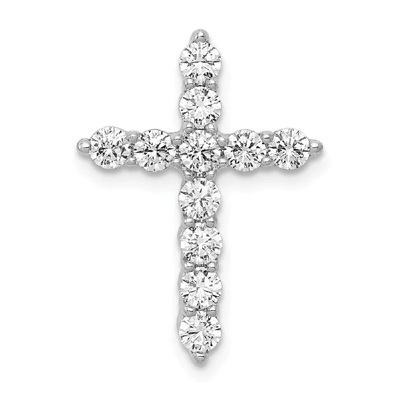 Initial Letter Pendants for a Personalized Touch14k White Gold 1/2 or 3/4 Ctw Diamond Cross Slide Pendant, 15 x 21mm Initial Letter Pendants for a Personalized Touch14k White Gold 1/2 or 3/4 Ctw Diamond Cross Slide Pendant, 15 x 21mm