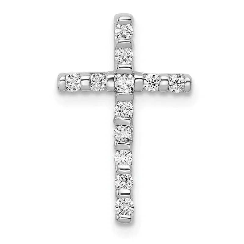 Charm Pendants with Multiple Small Decorative Elements14k White Gold 1/4 Ctw Diamond Latin Cross Slide Pendant, 11 x 18mm Charm Pendants with Multiple Small Decorative Elements14k White Gold 1/4 Ctw Diamond Latin Cross Slide Pendant, 11 x 18mm