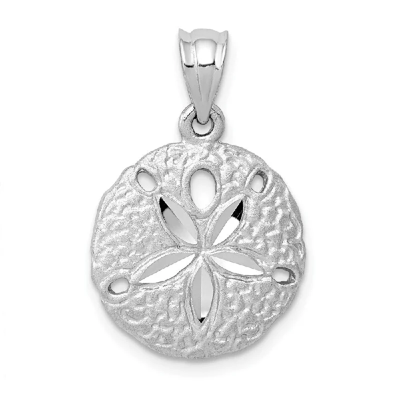 Initial Letter Pendants for a Personalized Touch14k White Gold 15mm Diamond Cut Satin Sand Dollar Pendant Initial Letter Pendants for a Personalized Touch14k White Gold 15mm Diamond Cut Satin Sand Dollar Pendant