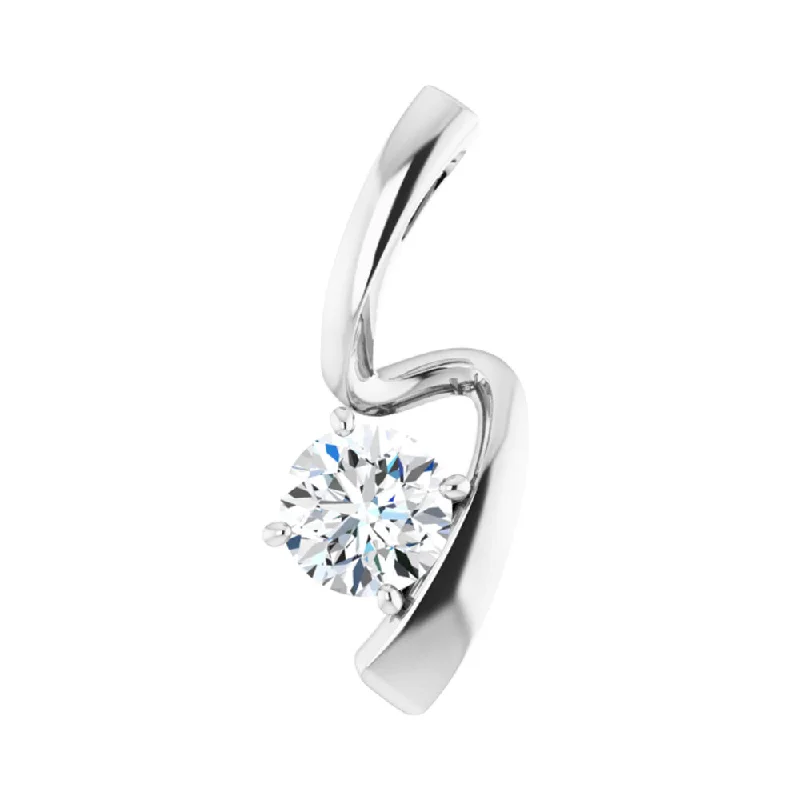 Gemstone - Encrusted Pendants with a Sparkling Centerpiece14K White Gold 3/4 CT Diamond Freeform Pendant, 10 x 22mm Gemstone - Encrusted Pendants with a Sparkling Centerpiece14K White Gold 3/4 CT Diamond Freeform Pendant, 10 x 22mm