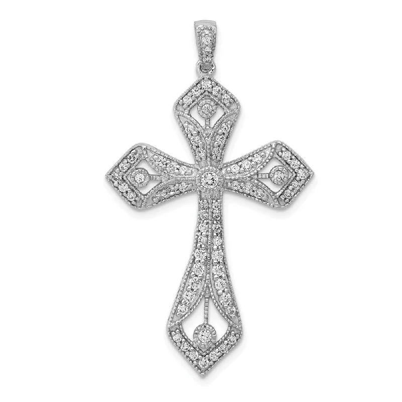 Animal - Shaped Pendants in Sterling Silver14k White Gold 5/8 Ctw Diamond Passion Cross Pendant, 24 x 33mm Animal - Shaped Pendants in Sterling Silver14k White Gold 5/8 Ctw Diamond Passion Cross Pendant, 24 x 33mm