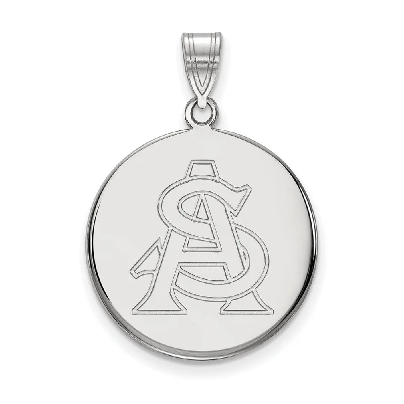 Pendant with a hidden compartment to store small keepsakes 14k White Gold Arizona State Large Disc Pendant Pendant with a hidden compartment to store small keepsakes 14k White Gold Arizona State Large Disc Pendant