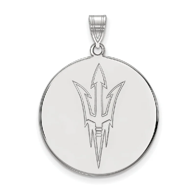 Dragon - themed pendants for those who love mythical creatures 14k White Gold Arizona State XL Logo Disc Pendant Dragon - themed pendants for those who love mythical creatures 14k White Gold Arizona State XL Logo Disc Pendant