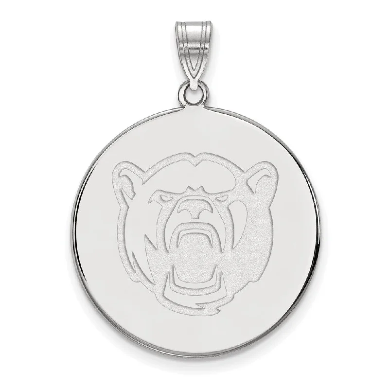 Crystal - encrusted pendants for a glamorous and sparkly effect​ 14k White Gold Baylor U XL Bears Disc Pendant