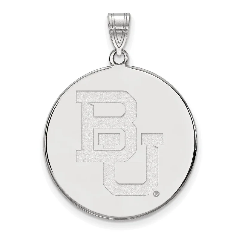 Seashell - designed pendants for a beachy vibe 14k White Gold Baylor U XL 'BU' Disc Pendant Seashell - designed pendants for a beachy vibe 14k White Gold Baylor U XL 'BU' Disc Pendant