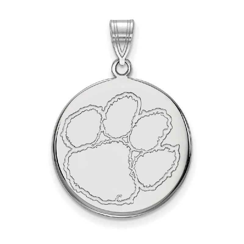 Dragon - themed pendants for those who love mythical creatures​ 14k White Gold Clemson U Large Disc Pendant