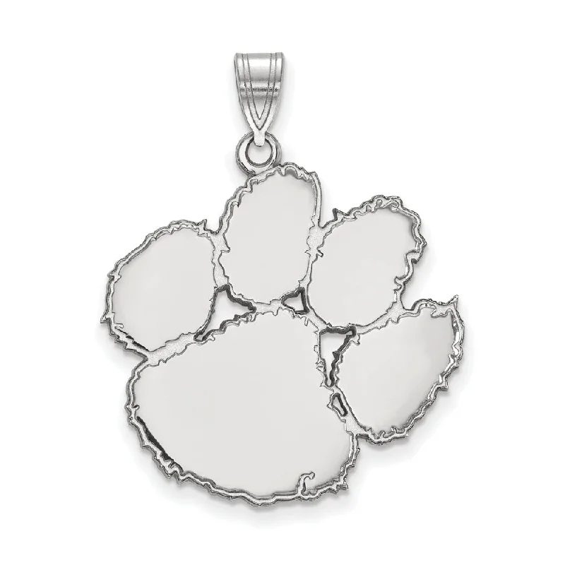 Heart - locket pendants with space to hold photos​ 14k White Gold Clemson U XL Pendant