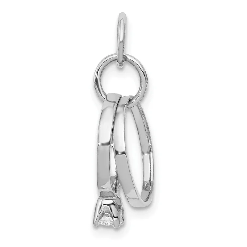 Animal - Shaped Pendants in Sterling Silver14k White Gold & CZ Wedding Rings Charm or Pendant, 11mm Animal - Shaped Pendants in Sterling Silver14k White Gold & CZ Wedding Rings Charm or Pendant, 11mm