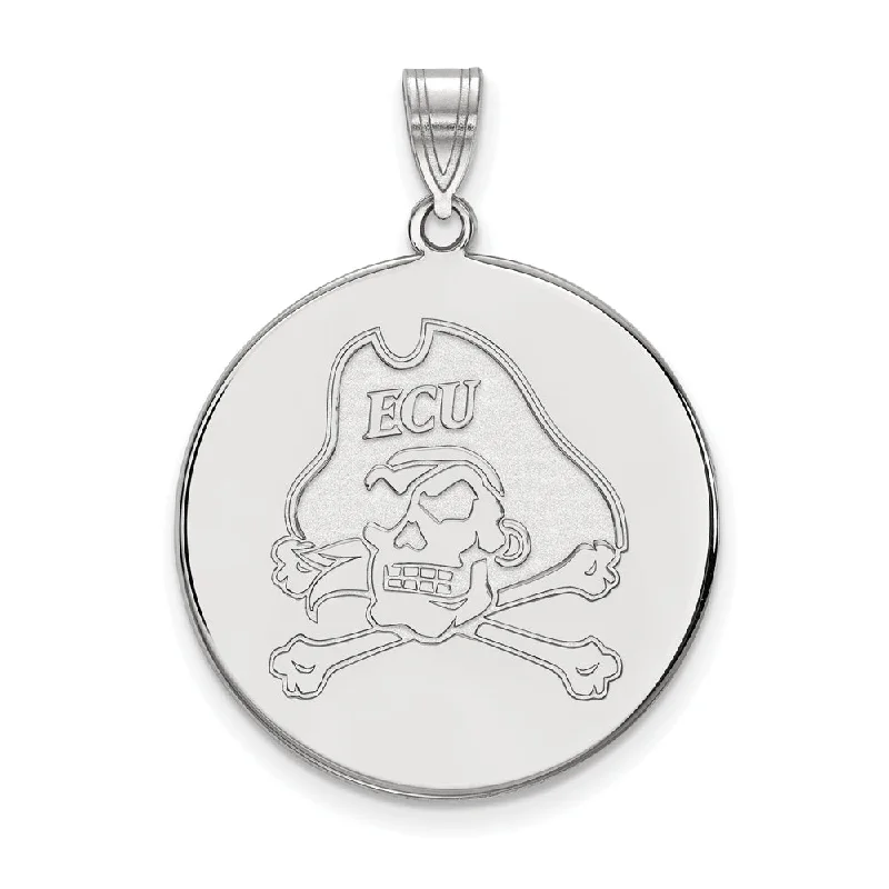 Wine - glass pendants for wine connoisseurs 14k White Gold East Carolina U XL Disc Pendant Wine - glass pendants for wine connoisseurs 14k White Gold East Carolina U XL Disc Pendant