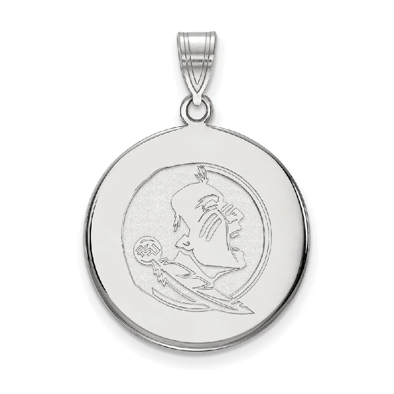 Key - shaped pendants, often symbolizing unlocking opportunities 14K White Gold Florida State Large Disc Pendant Key - shaped pendants, often symbolizing unlocking opportunities 14K White Gold Florida State Large Disc Pendant