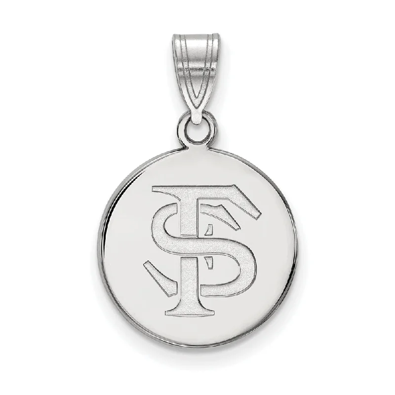 Pendant with a fingerprint - engraved design for a personalized touch​ 14k White Gold Florida State Medium Disc Pendant