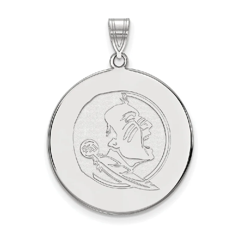 Amber pendants with their warm, golden glow​ 14K White Gold Florida State XL Disc Pendant