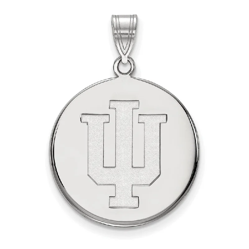 Pendant with a hidden compartment to store small keepsakes 14k White Gold Indiana U Large Disc Pendant Pendant with a hidden compartment to store small keepsakes 14k White Gold Indiana U Large Disc Pendant