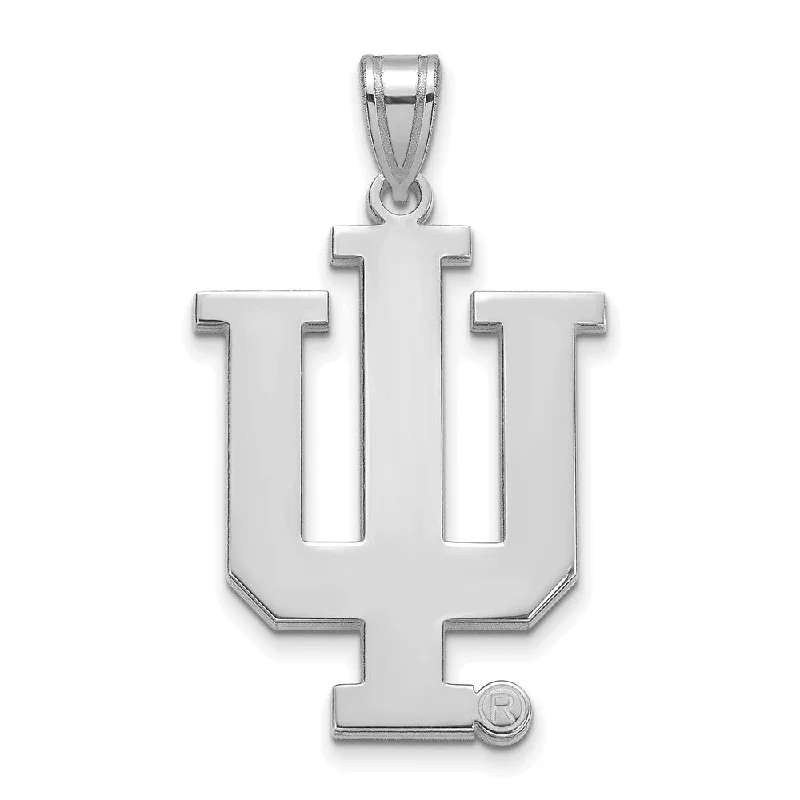 Leather - corded pendants with wooden beads for a bohemian style 14k White Gold Indiana U XL Pendant Leather - corded pendants with wooden beads for a bohemian style 14k White Gold Indiana U XL Pendant