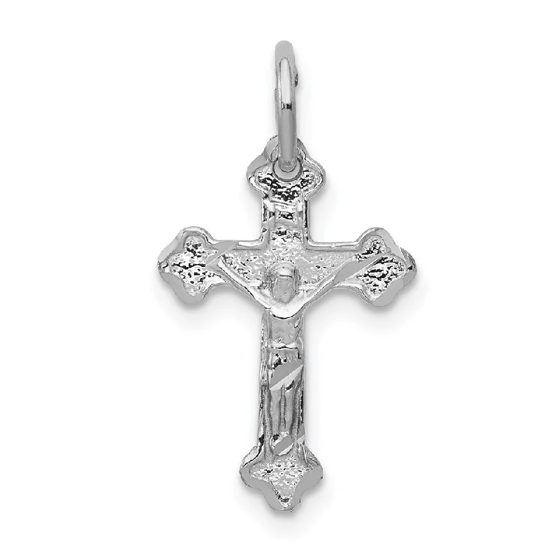 Religious Pendants with Cross or Star of David Designs14k White Gold, INRI Budded Crucifix Charm