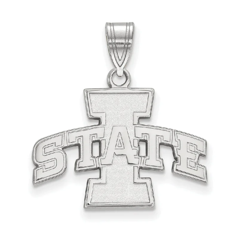 Moonstone pendants with a soft, iridescent sheen​ 14k White Gold Iowa State Medium 'I STATE' Pendant