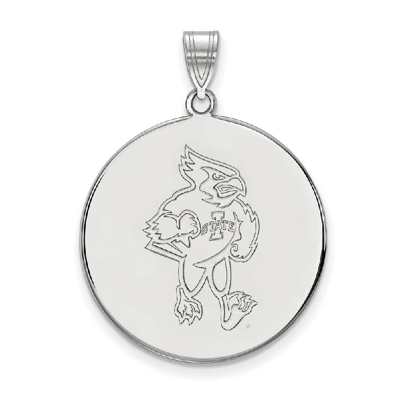 Pearl pendants, classic and elegant for any occasion​ 14k White Gold Iowa State XL Mascot Disc Pendant