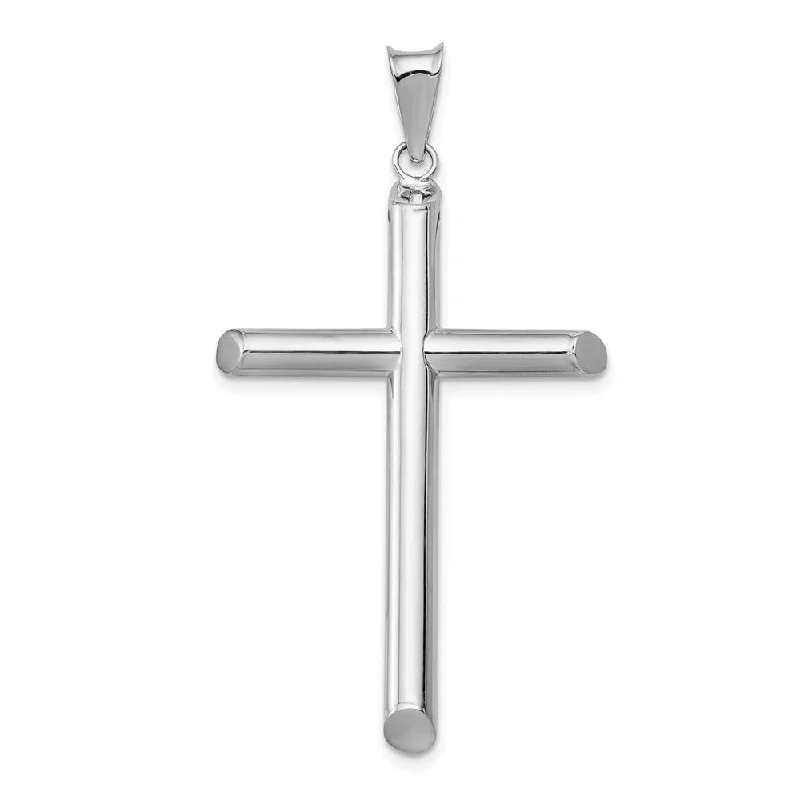 Initial Letter Pendants for a Personalized Touch14k White Gold Large 3mm Hollow Tube Cross Pendant Initial Letter Pendants for a Personalized Touch14k White Gold Large 3mm Hollow Tube Cross Pendant