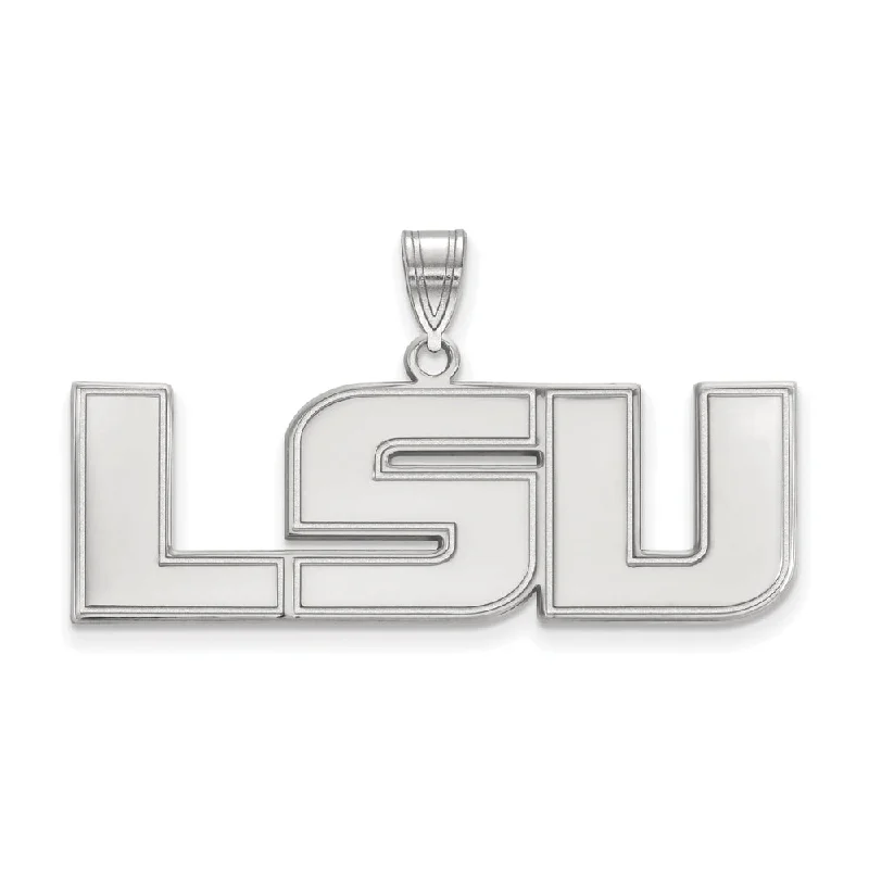 Flower - shaped pendants, including roses, lilies, and daisies​ 14k White Gold Louisiana State Large 'LSU' Pendant