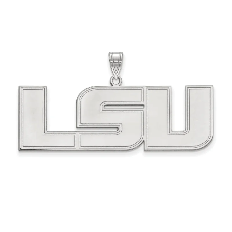 Sterling silver pendants with intricate filigree work​ 14k White Gold Louisiana State XL Pendant