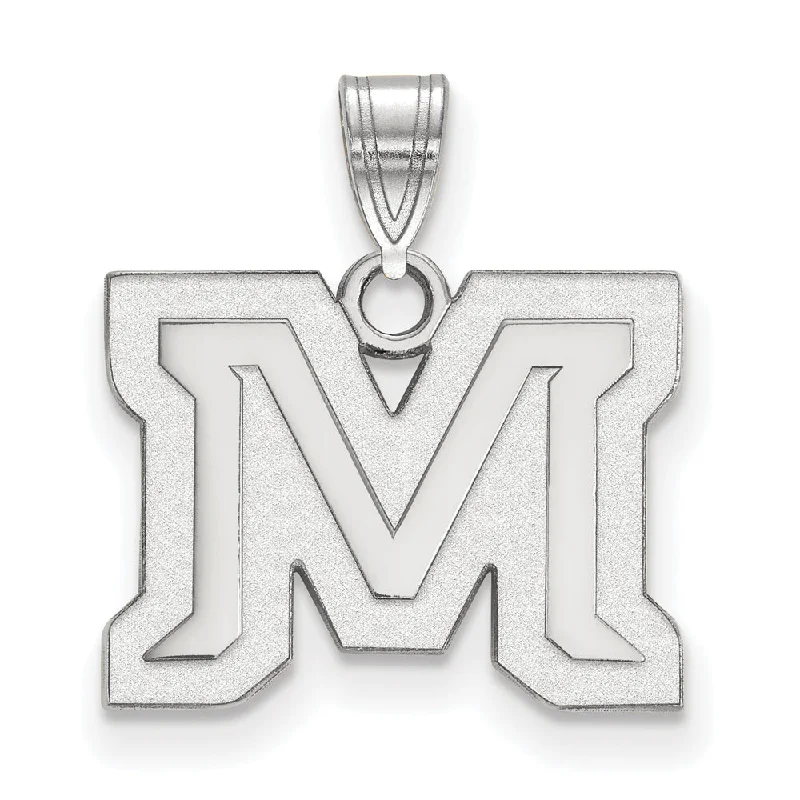 Aquamarine pendants, reminiscent of the ocean​ 14k White Gold Montana State Small 'M' Pendant