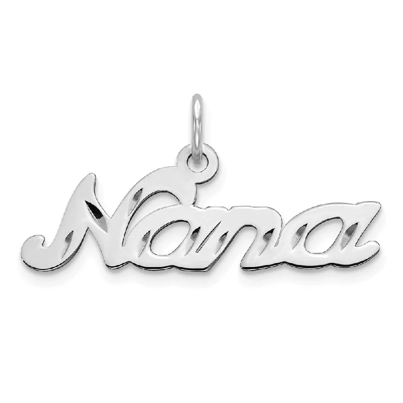 Charm Pendants with Multiple Small Decorative Elements14k White Gold Nana Charm or Pendant, 27mm Charm Pendants with Multiple Small Decorative Elements14k White Gold Nana Charm or Pendant, 27mm