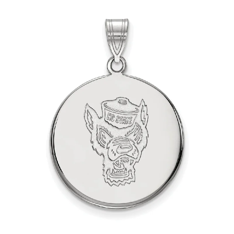 Pendant with a tassel for a bohemian and trendy style​ 14k White Gold North Carolina State Large Logo Disc Pendant
