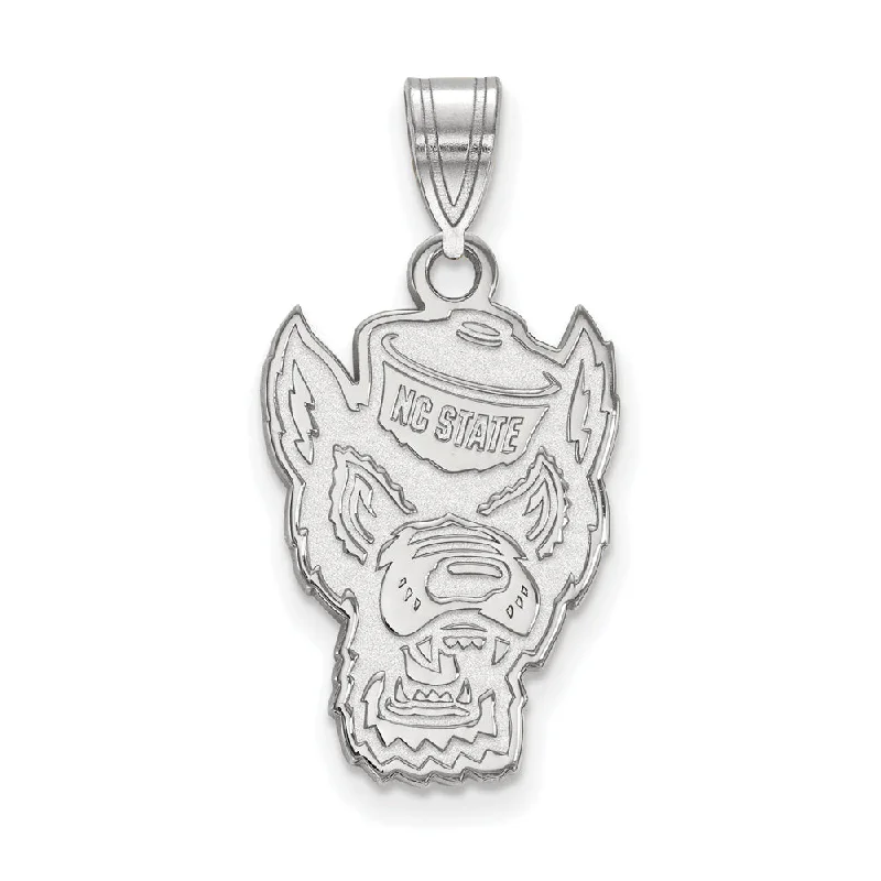 Guitar - pick pendants for guitar enthusiasts​ 14k White Gold North Carolina State Large Logo Pendant