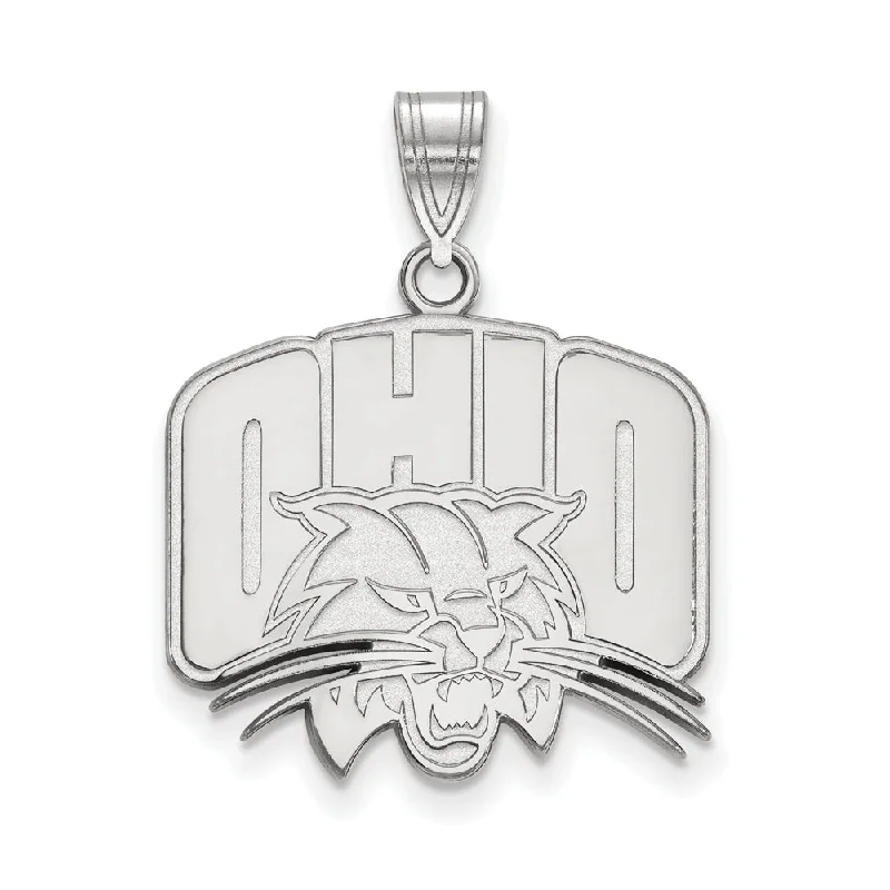 Platinum pendants with a sleek and modern silhouette​ 14k White Gold Ohio U. Large Logo Pendant