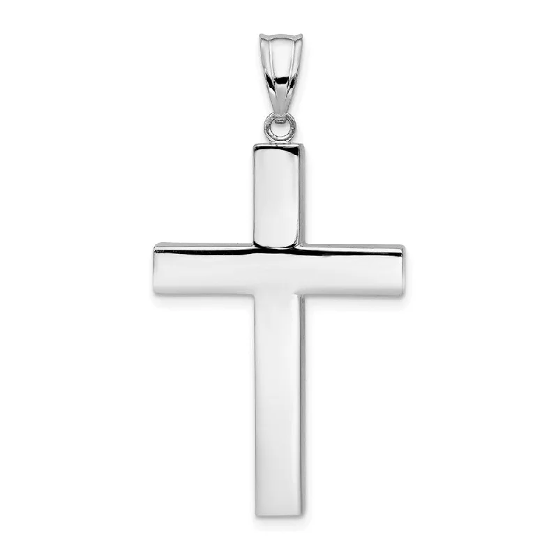 Religious Pendants with Cross or Star of David Designs14K White Gold Polished Hollow Latin Cross Pendant 22 x 42mm Religious Pendants with Cross or Star of David Designs14K White Gold Polished Hollow Latin Cross Pendant 22 x 42mm