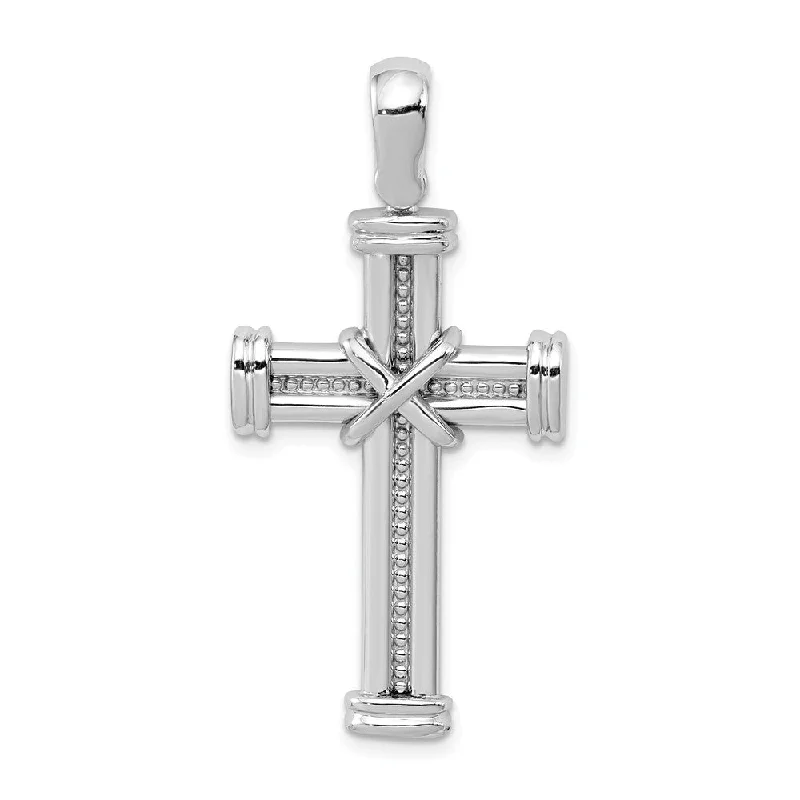 Initial Letter Pendants for a Personalized Touch14k White Gold Polished Rope Cross Pendant Initial Letter Pendants for a Personalized Touch14k White Gold Polished Rope Cross Pendant