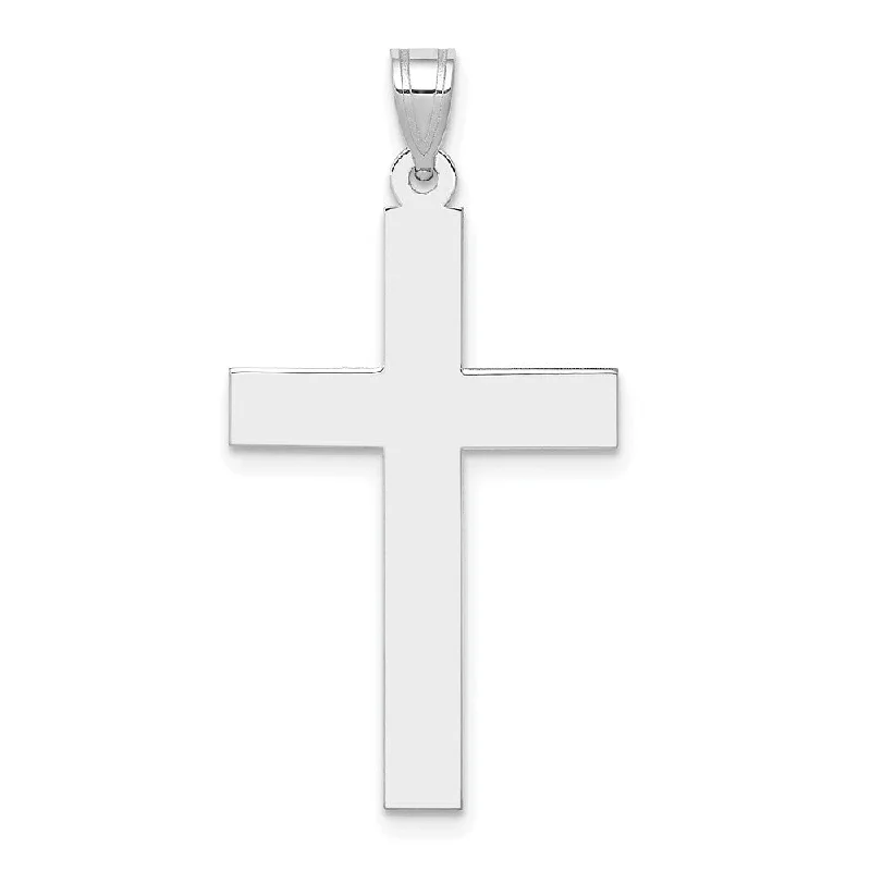 Gemstone - Encrusted Pendants with a Sparkling Centerpiece14k White Gold, Simple Latin Cross Gemstone - Encrusted Pendants with a Sparkling Centerpiece14k White Gold, Simple Latin Cross