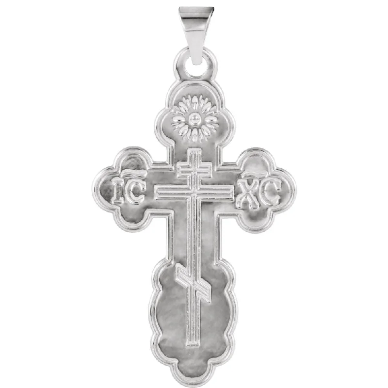 Initial Letter Pendants for a Personalized Touch14k White Gold St. Olga Orthodox Cross Pendant Initial Letter Pendants for a Personalized Touch14k White Gold St. Olga Orthodox Cross Pendant