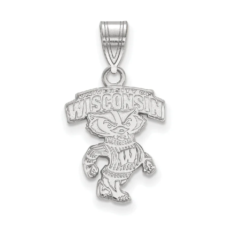 Pendant with a glow - in - the - dark element for nighttime visibility 14k White Gold U. of Wisconsin Medium Logo Pendant Pendant with a glow - in - the - dark element for nighttime visibility 14k White Gold U. of Wisconsin Medium Logo Pendant